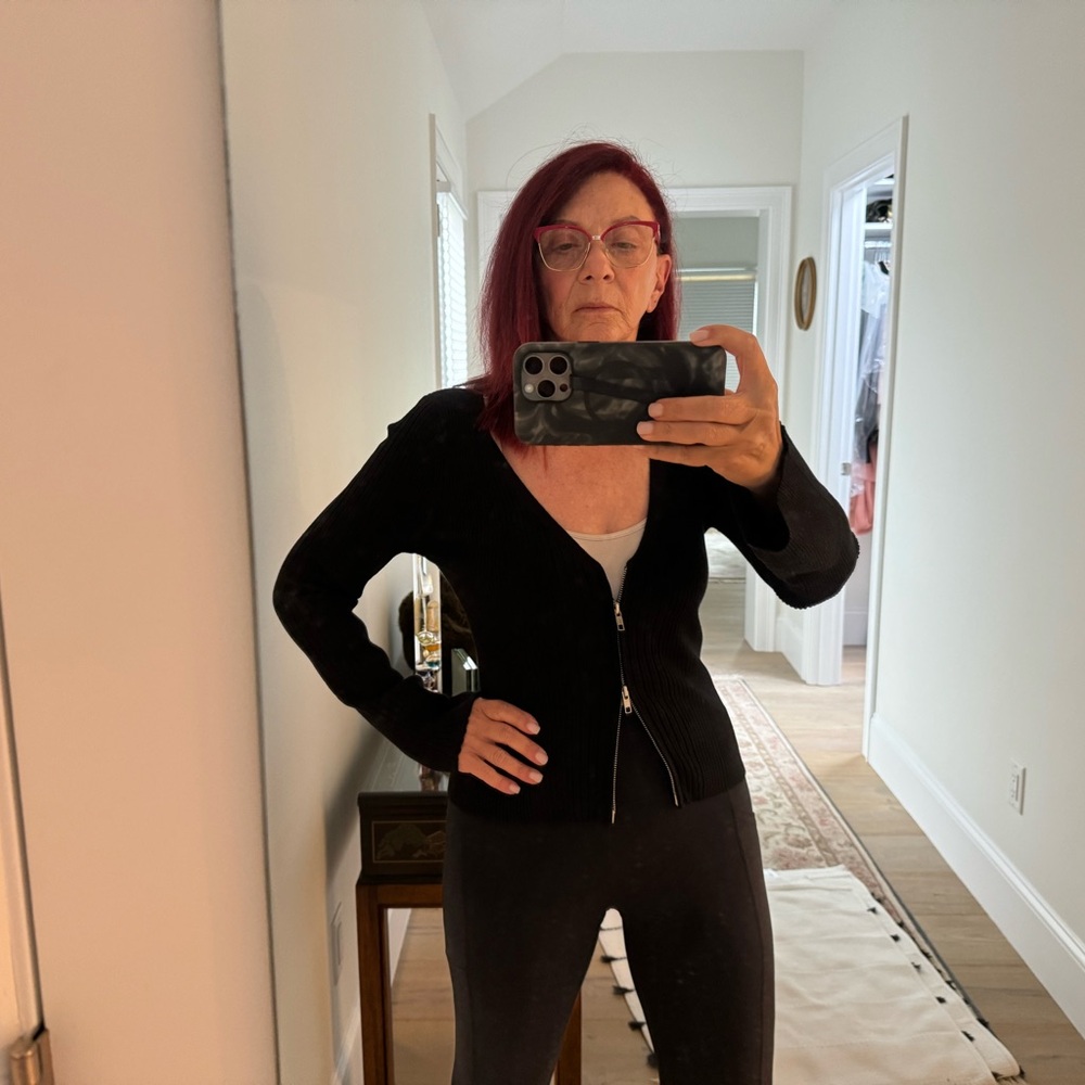Black zip cardigan